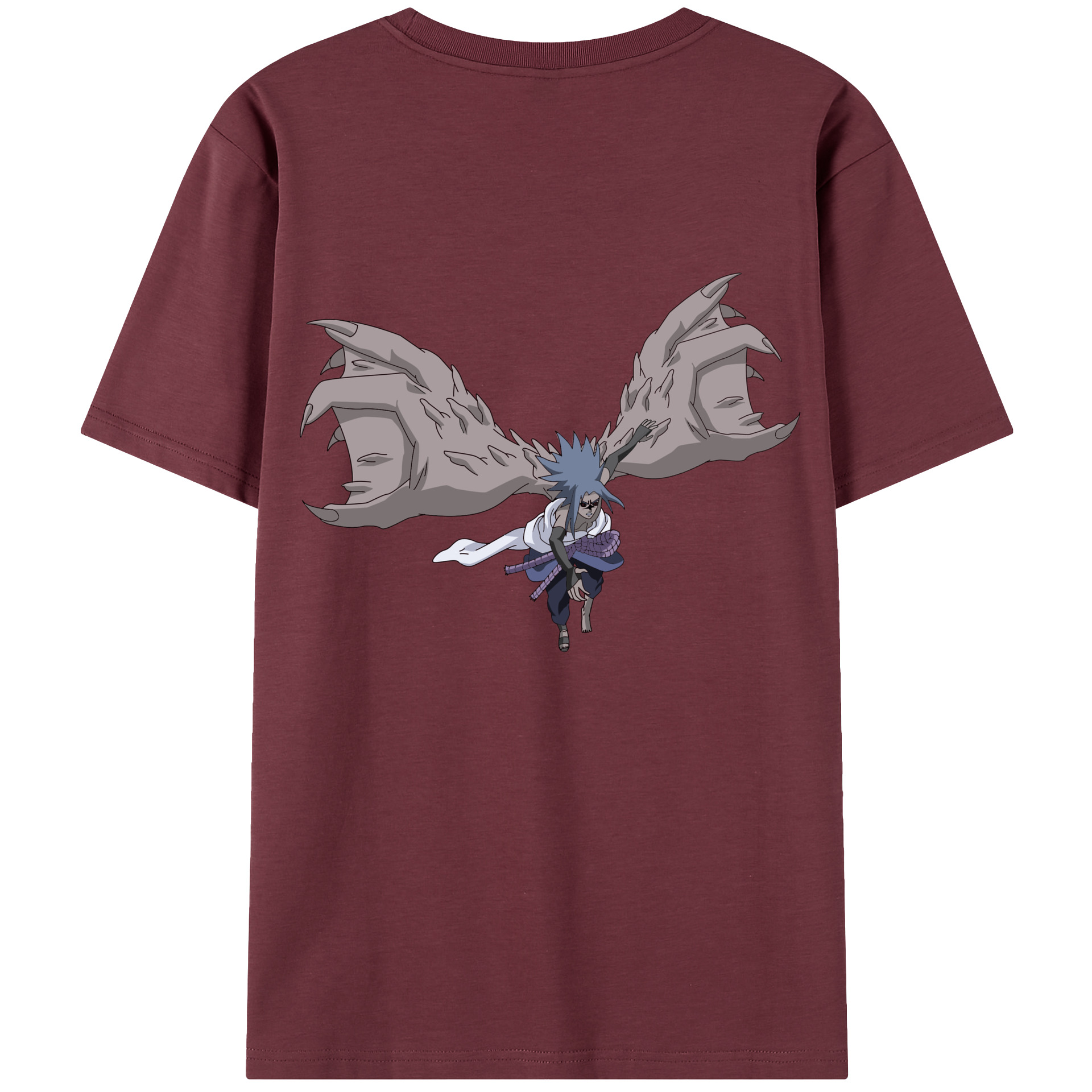 （画像用） NARUTO -ナルト- うちは サスケ Uchiha Sasuke 綿100％半袖Tシャツ（背面プリント）